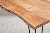 Detailed shot of live edge on Sherman Dining Table wooden top
