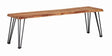 Rustic live edge seat profile of Sherman Bench
