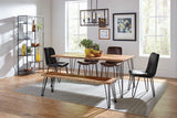 Back angle of Sherman Dining Bench highlighting leg design