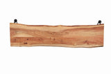 Side view of Sherman Dining Bench showing wood grain and metal legs
