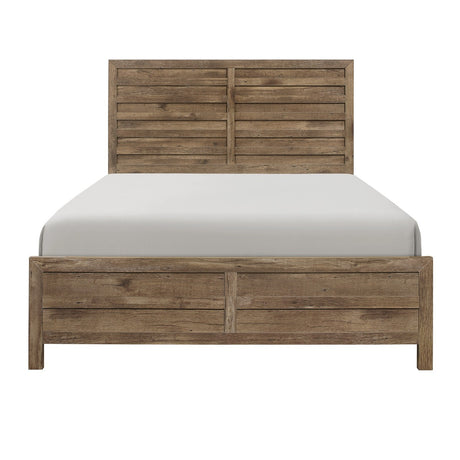 Kin Brown panel queen bed front view