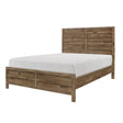 Side view of Kin Brown Panel King Bed showing rail and panel details