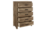 main view of Mandan Light Brown Panel Bedroom Set bed