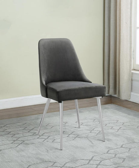 Cabianca Grey Curved Back Dining Chairs Set of 2 front angle