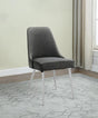Cabianca Grey Curved Back Dining Chairs Set of 2 front angle