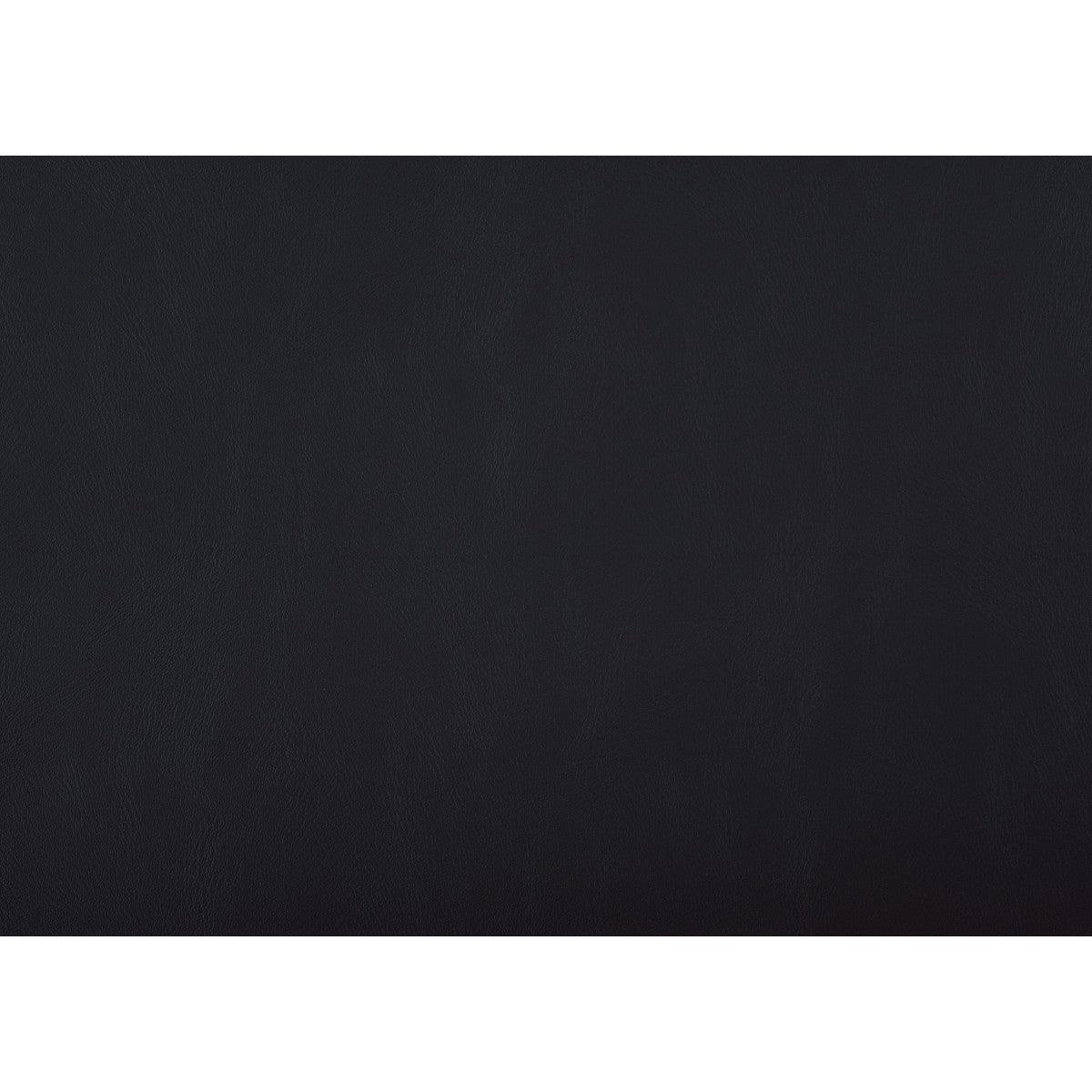 Swatch of black faux leather upholstery fabric
