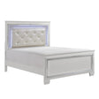 Allura White Tufted LED King Bed side view