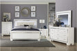 main view of Allura White Faux Leather Tufted LED Panel Bedroom Set bed
