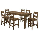 Side view of Coleman Golden Brown Counter Height Dining Set furniture