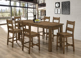Side view of Coleman Rustic Golden Brown Rectangular Counter Height Dining Set