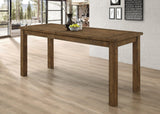Close-up detail of rustic finish on Coleman dining set