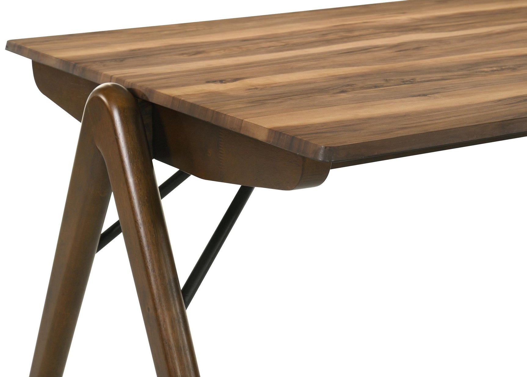Randolph 79-inch rectangular dining table with sheesham-look top and angled legs