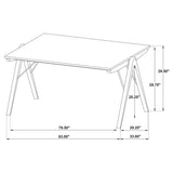 Randolph 79-inch rectangular dining table with sheesham-look top and angled legs