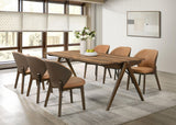Randolph 79-inch rectangular dining table with sheesham-look top and angled legs