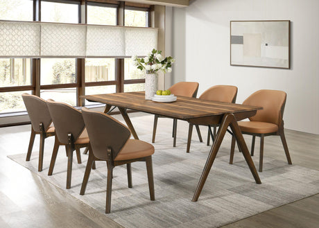 Randolph 79-inch rectangular dining table with sheesham-look top and angled legs