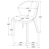 Detail of chair leg base on Randolph dining chair