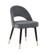 Lindsey Grey Upholstered Side Chairs front view set of 2
