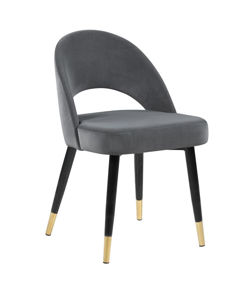 Lindsey Grey Upholstered Side Chairs front view set of 2