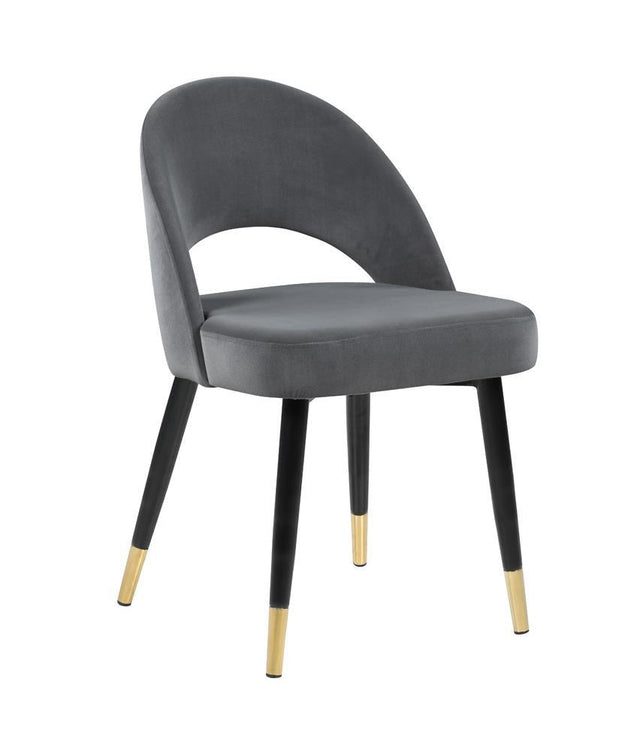 Lindsey Grey Upholstered Side Chairs front view set of 2
