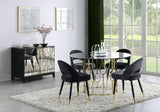 Lindsey Grey Upholstered Dining Chair angled back view