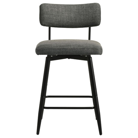 Levine Grey Fabric Upholstered Swivel Counter Chair Set of 2 — product image 3