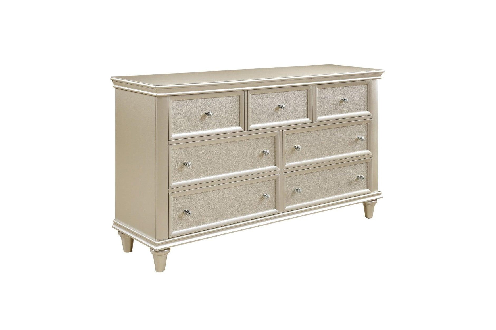 Nightstand side view showing detailed hardware