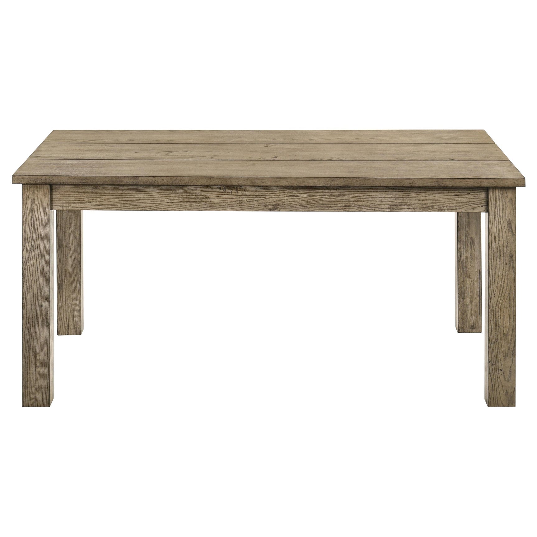 Sturdy legs and wood support bar under the Cardova table