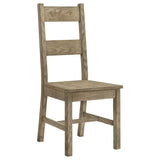 Cardova solid wood ladder-back dining side chair in vineyard oak, front angle