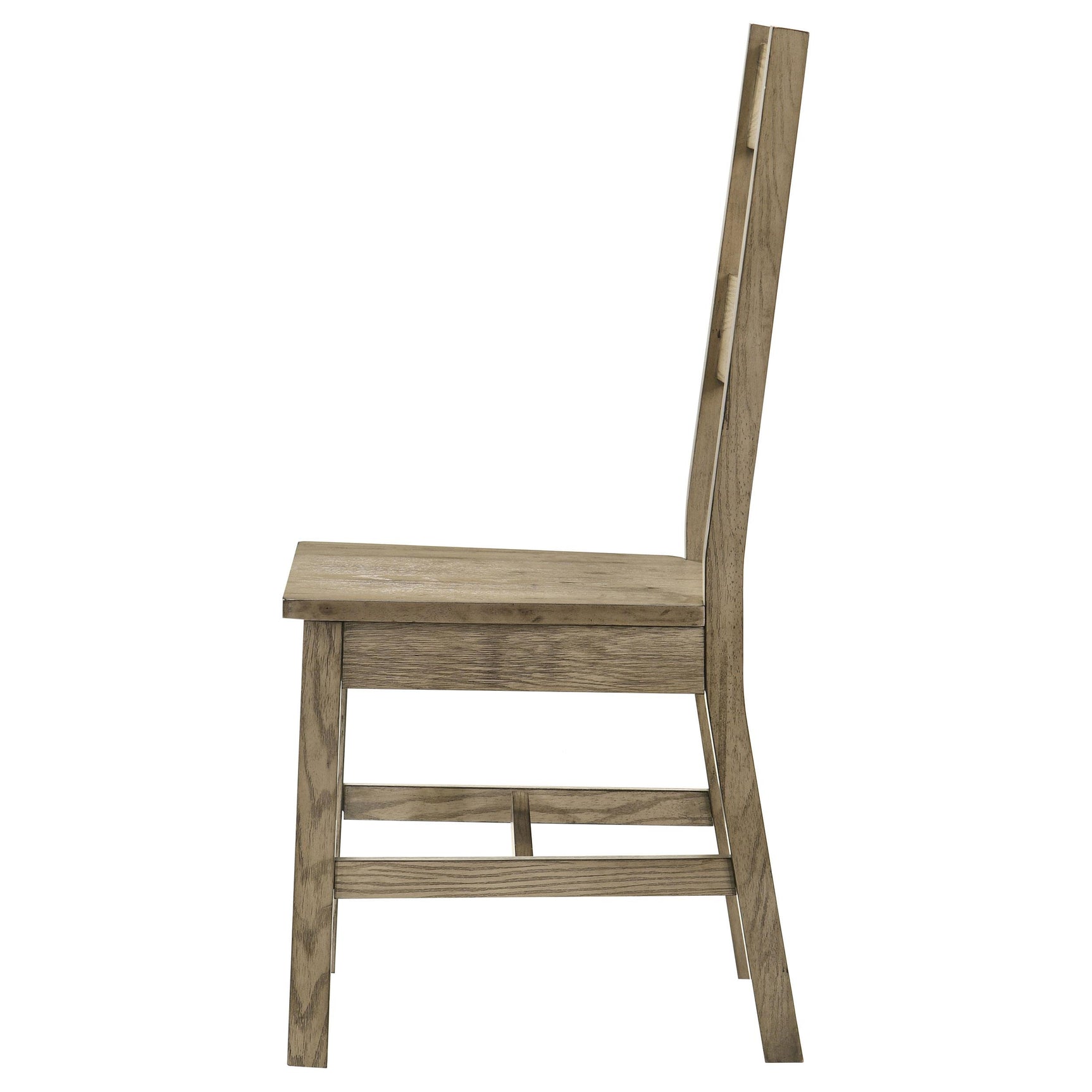 Cardova solid wood ladder-back dining side chair in vineyard oak, front angle