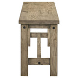 Detailed vineyard oak finish on bench seat