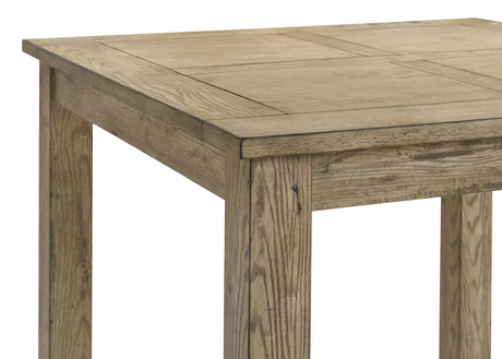 Cardova table corner showing leg and apron