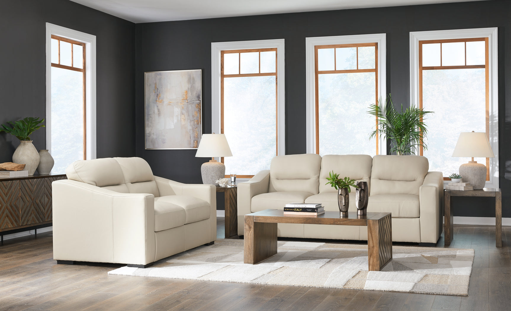 main view of Treasure Almond Trove Sofa and Loveseat furniture