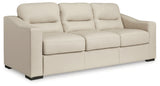 Treasure Trove Almond Leather Sofa side view