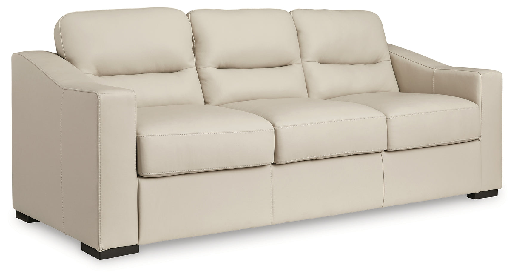 Treasure Trove Almond Leather Sofa side view