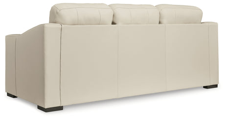 Treasure Trove Almond Leather Sofa rear side view