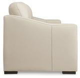 Treasure Trove Almond Leather Sofa angled front view