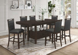 Prentiss extendable rectangular counter height table showing butterfly leaf extended
