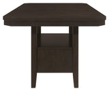 Prentiss table open storage cabinet interior