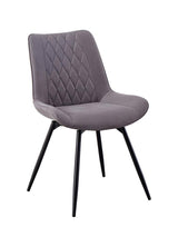 Side profile of Diggs Grey Upholstered Swivel Dining Chair