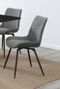 Diggs Upholstered Tufted Swivel Dining Chairs Grey And Gunmetal front view