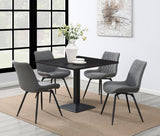Diggs Dining Chair angled with visible swivel