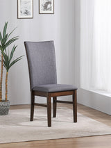 Sherwood grey dining side chair angled view