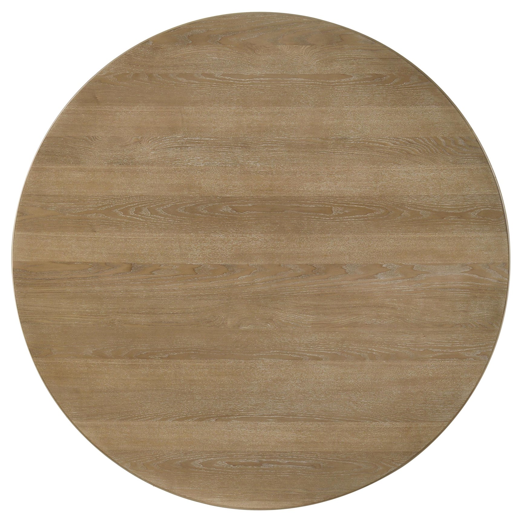 Detail of distressed light brown finish on dining table surface