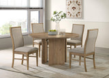 Lifestyle image showing Adina dining table in a decorated dining room