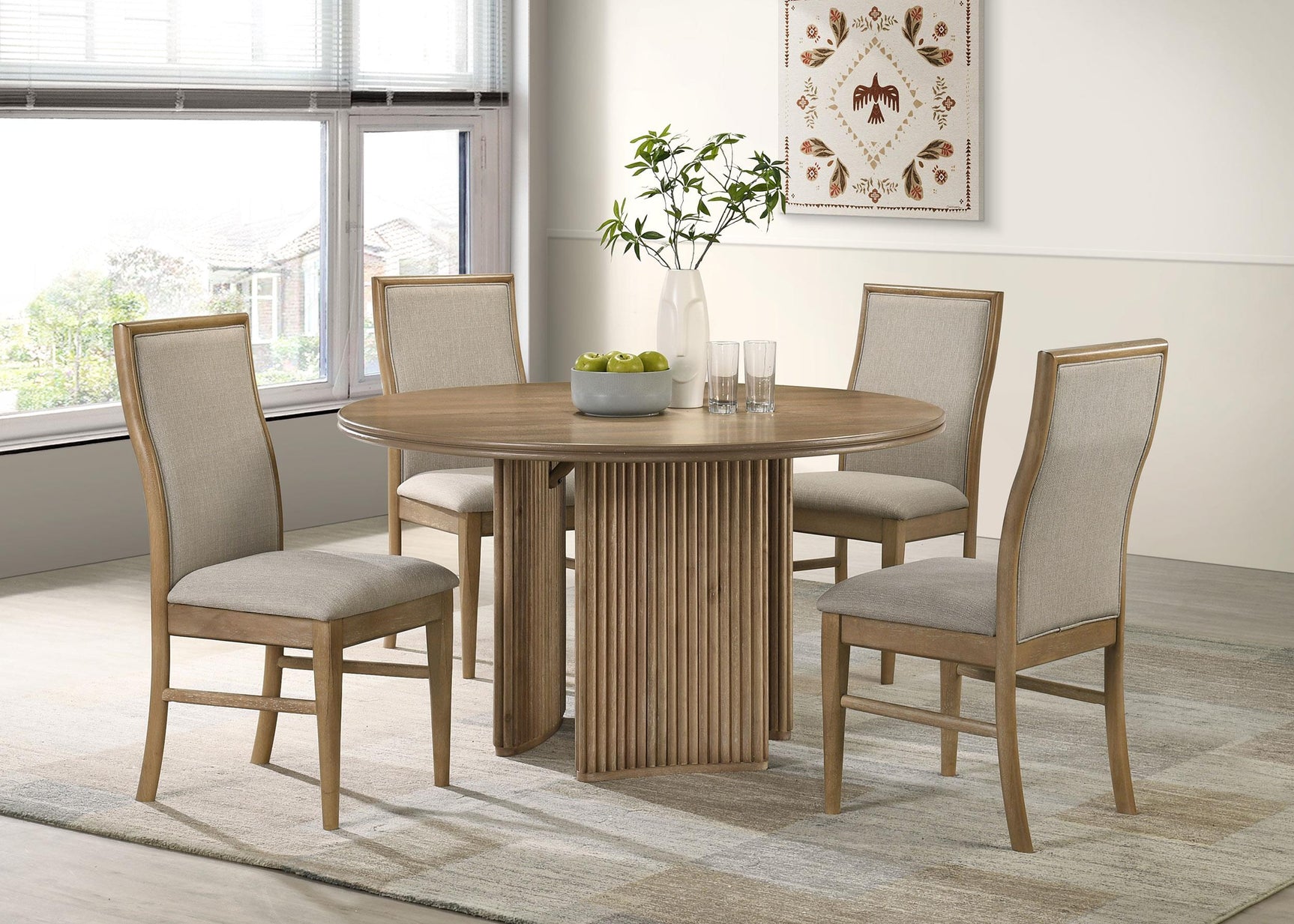 Lifestyle image showing Adina dining table in a decorated dining room