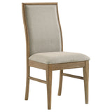 Adina dining table extended with 8 chairs in room