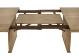Lighting highlighting the wood finish of Adina set