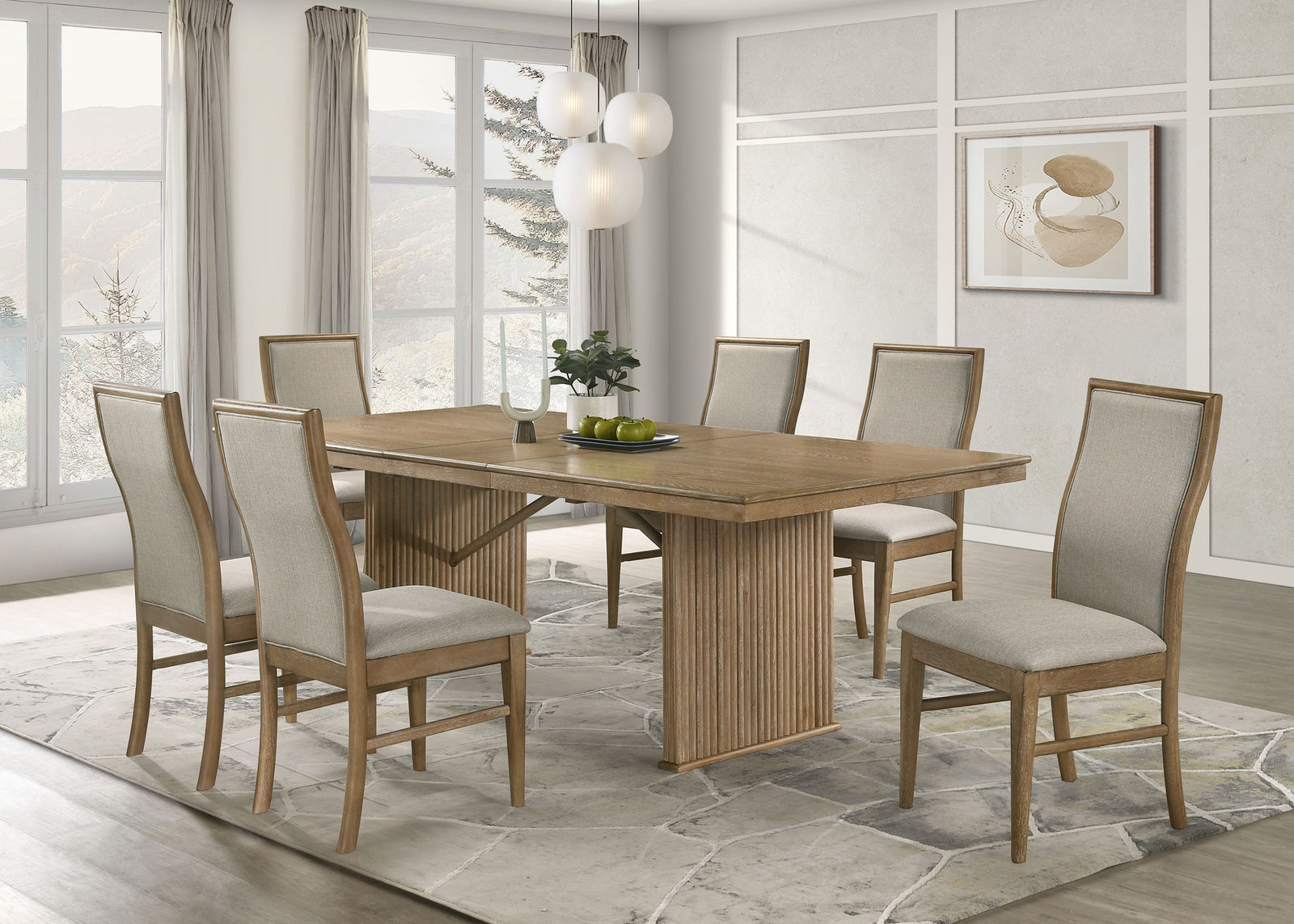 main view of Adina Light Brown Extension Dining Room Set dining room furniture