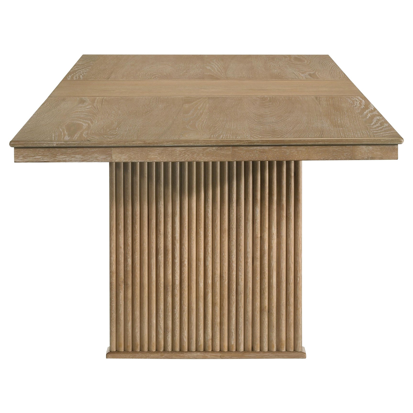 Self-storing extension leaf under the table