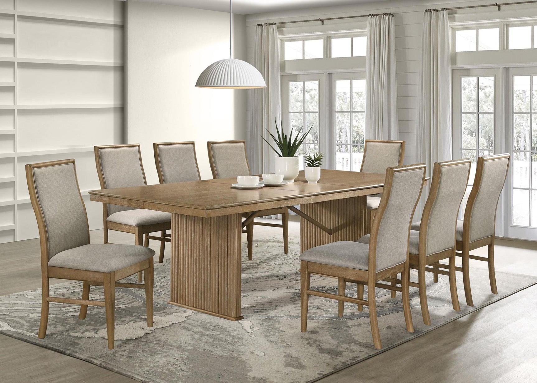 Elegant contemporary dining table setting